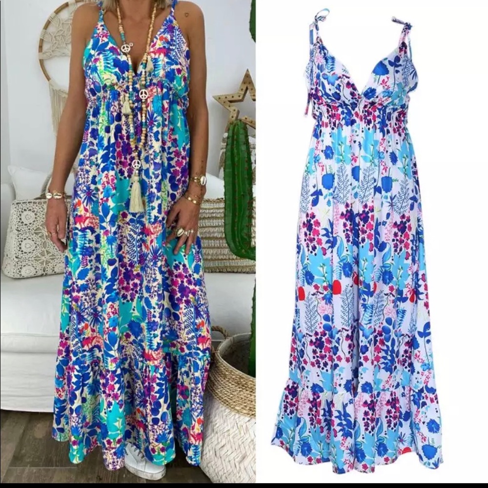 Boho style floral dress